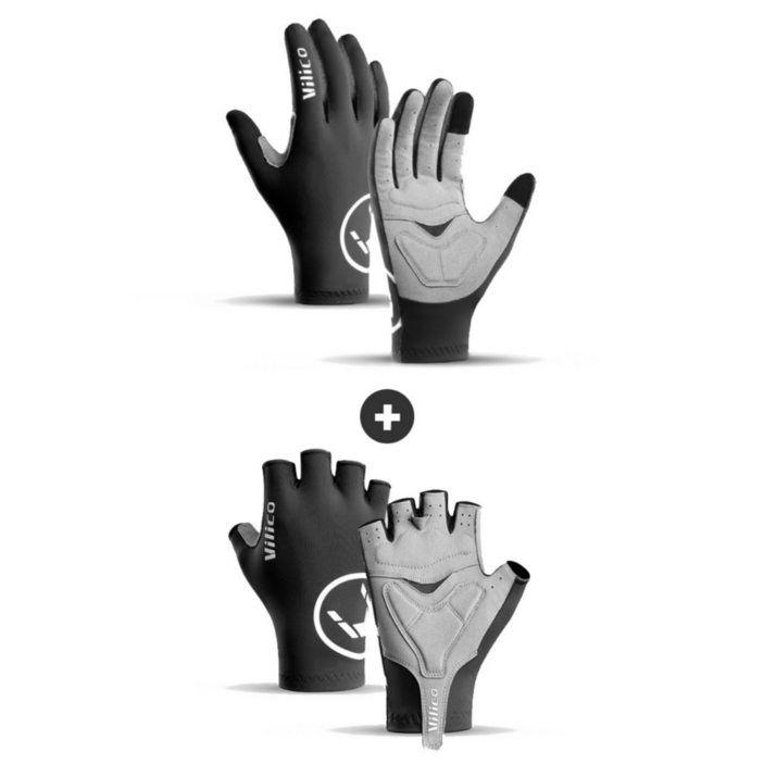 댄트클럽 UF 충격흡수 자전거 장갑 반장갑+긴장갑 1세트, 2개, 라이딩블랙