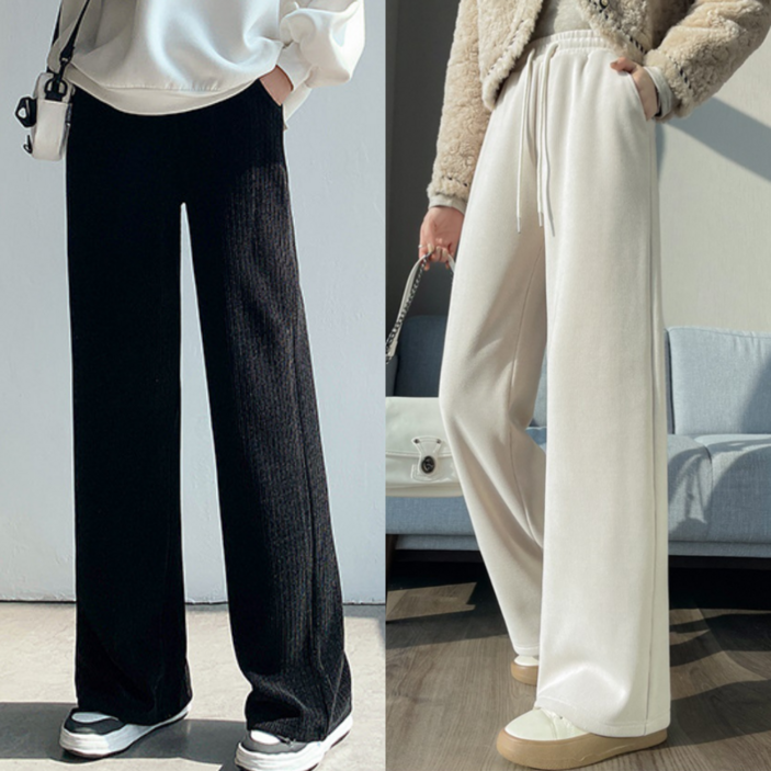 하바우 여성 코듀로이 골덴 롱 와이드 팬츠 2종 세트