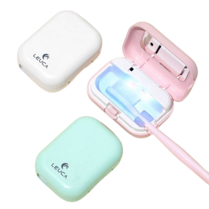 루카 투케어 충전식 무선 휴대용 칫솔 살균기 UV LED 국내 생산, 핑크, 1개