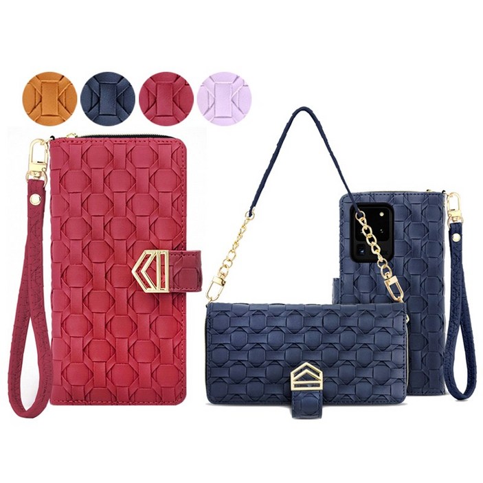 페블 갤럭시S21 5G SM-G991N S21 전용 수납최고! 패턴 2가지 스트랩 지갑형 월렛 지퍼 다이어리 휴대폰 케이스