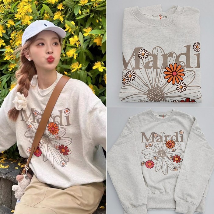 마르디메크르디 블라썸 맨투맨꽃 플라워 스웻셔츠