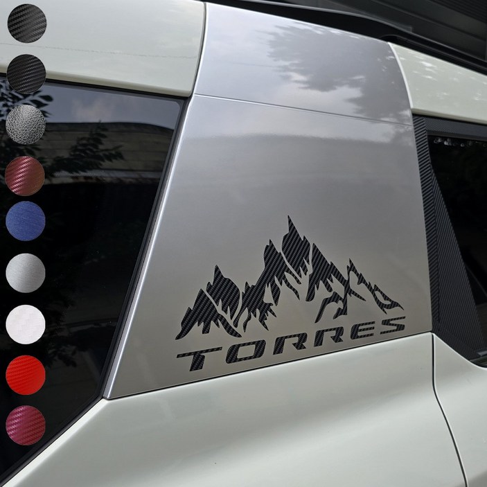 [주주파츠몰] 쌍용 KGM 토레스 데칼 D필러 마운틴 튜닝 스티커 2022년이후 호환 용품