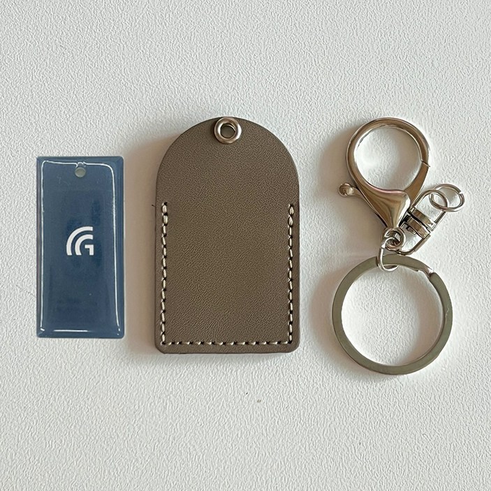 2.2cm x 4.5cm 가죽 아파트 도어락 카드키 케이스, 진베이지 2.2x4.5, 1개
