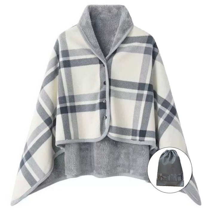 매이템 (대형140*100cm) 무릎담요+파우치포함 똑딱이담요 망토 밍크담요 사무실담요 극세사담요 차량용담요 차박 카페 캠핑담요