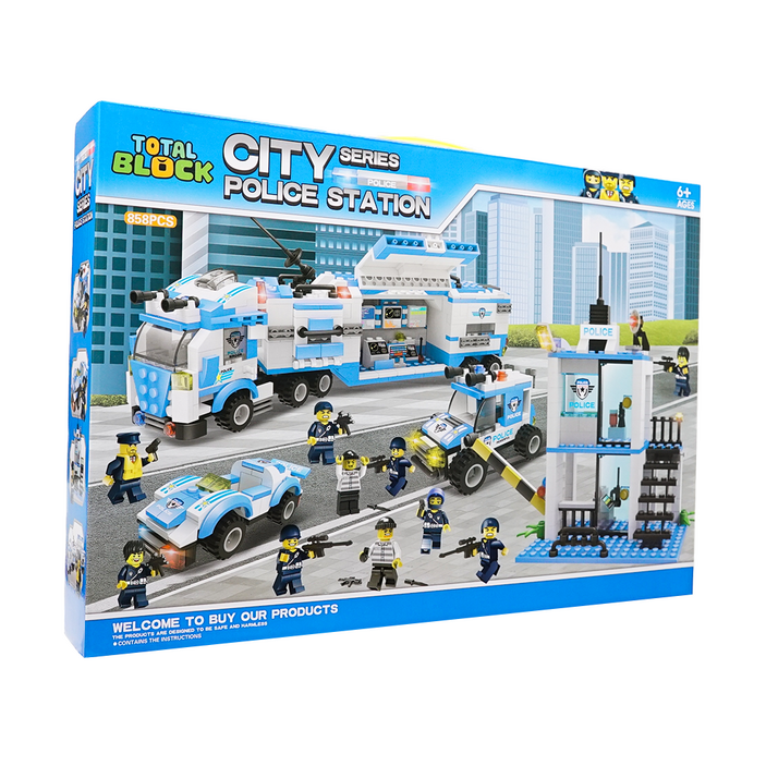 토탈블럭 블록시티 장난감 블록 레고 호환 블럭 경찰특공대 858피스, 1개