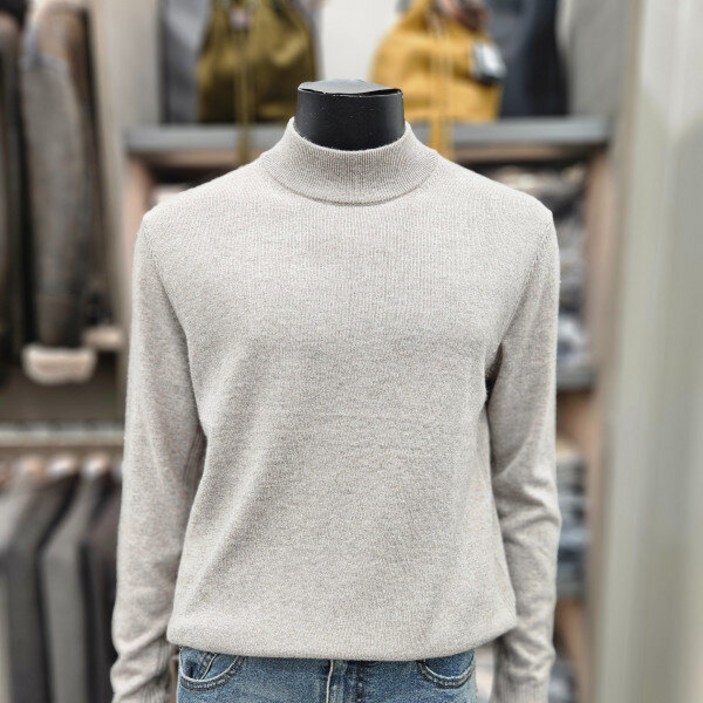 파렌하이트 24FW  베이지 캐시미어 실크 반목폭라 FJU8511EJK