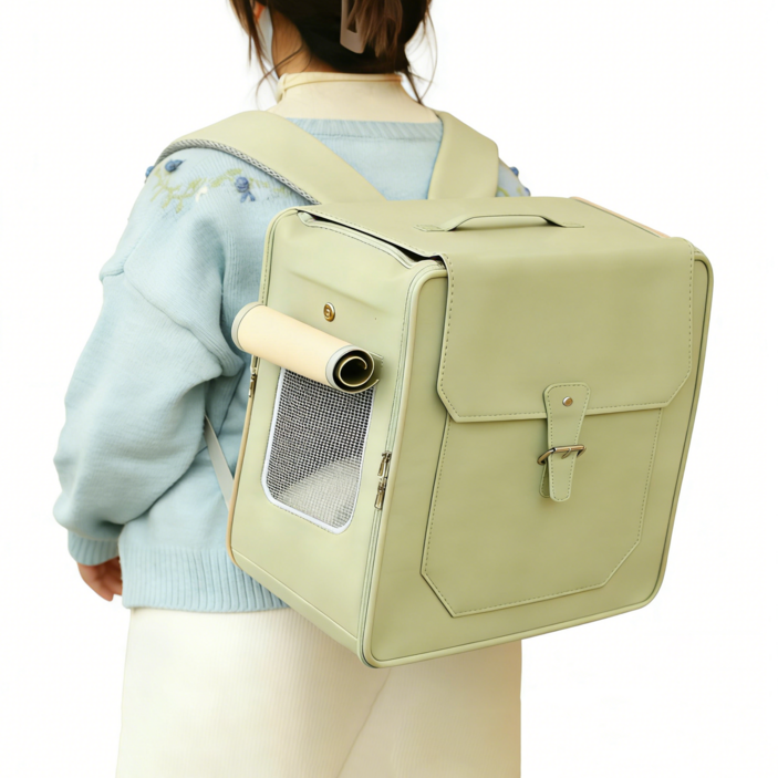 포프린츠펫  백팩 고양이 이동장  강아지 이동가방 접이식 반려동물백팩