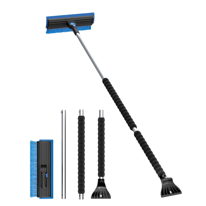 Helloleiboo 길이 조절이 가능한 다기능 자동차 창문 눈삽 자동차 눈 송풍기, 자동차 눈 빗자루, 눈 송풍기, 가정용 눈 삽, 1개