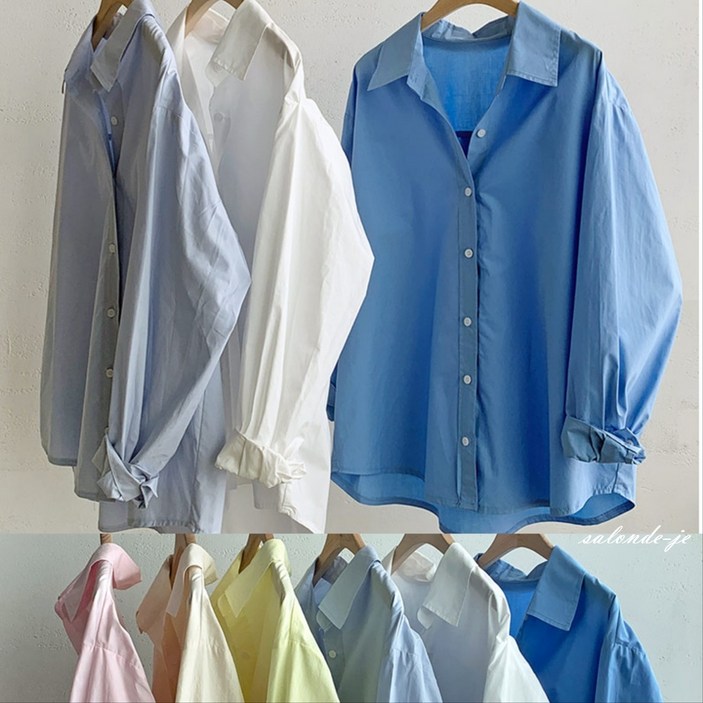 여성가을셔츠 오버핏 화이트셔츠 바스락블라우스 남방 정장블라우스 면접셔츠