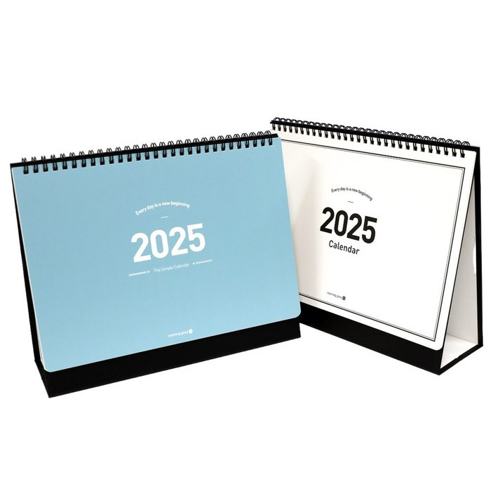모닝글로리 2025 스탠딩 캘린더 중 2종세트, 화이트블루, 1세트 모닝글로리 2025 스탠딩 캘린더 중 2종세트, 화이트블루, 1세트