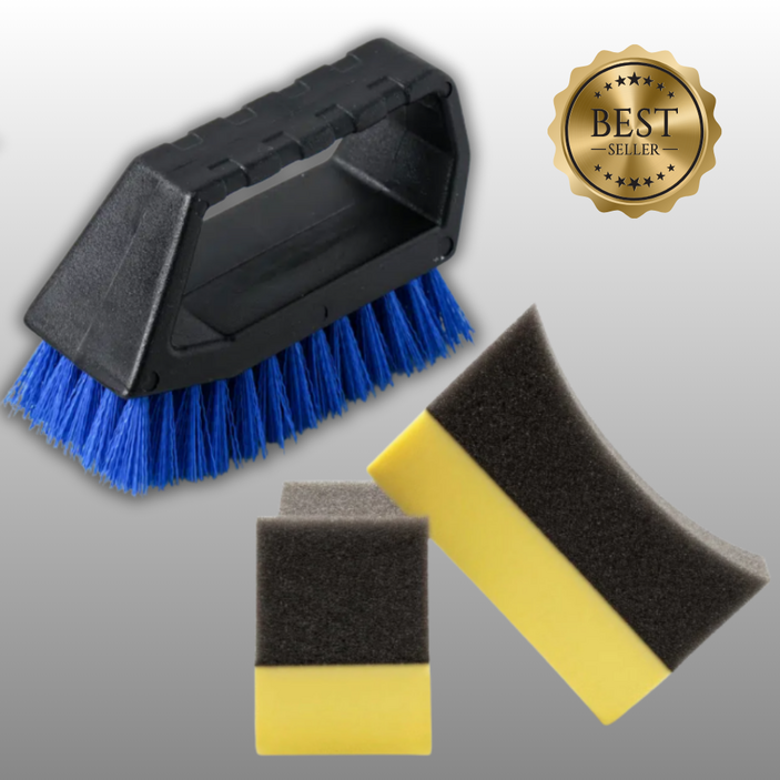 타이어 세척 클리닝 솔 브러쉬 광택 스펀지 어플리케이터 2종 세트