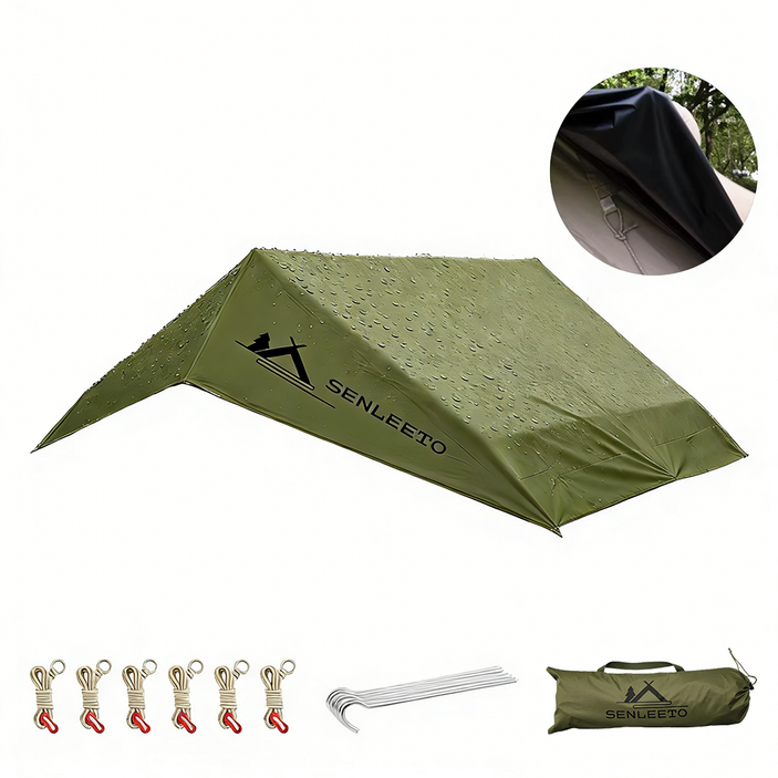 SENLEETO 캠핑 비박 텐트 쉘터 썬쉐이드 천막,경량형, 그린
