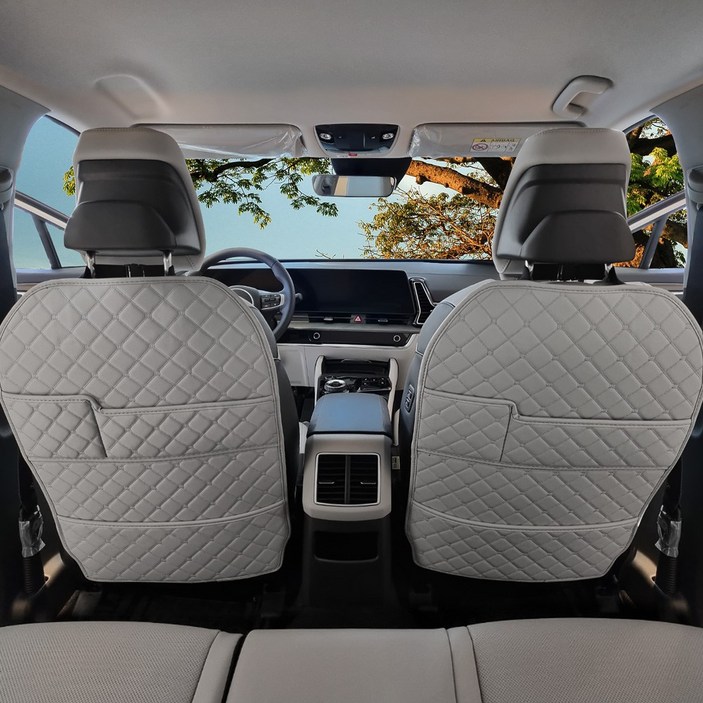 아이빌 1+1구성 차량시트보호용 킥매트 포켓형업그레이드 유아발차기방지 차량의자보호, 새들브라운 풀커버형, 2개