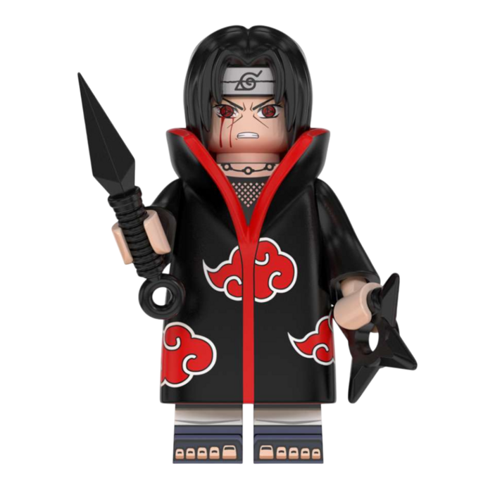 나루토 닌자액션 애니 캐릭터 호환블럭 브릭미니피규어 컬렉션 취미/수집/장식/컬렉션용 커스텀 호환 블록피규어 8종 시리즈 05, 1개, NA-0504. 우치하 이타치