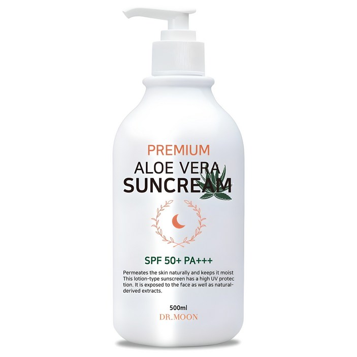 DRMOON 프리미엄 알로에베라 선크림 SPF50 PA, 500ml, 1개 DRMOON 프리미엄 알로에베라 선크림 SPF50 PA, 500ml, 1개