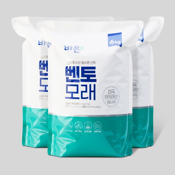 [3개세트] 바른벤토모래 6kg, 6kg, 3개