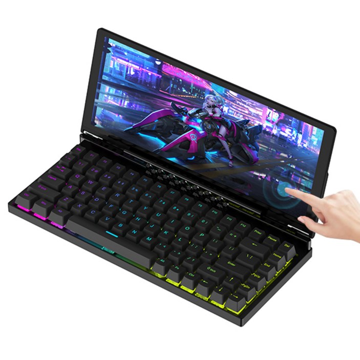 BSCONN 12.3인치 휴대용 접이식 터치 스크린 키보드 보조 모니터 84키 RGB LED 라이트 포함, 31cm, P12 PRO