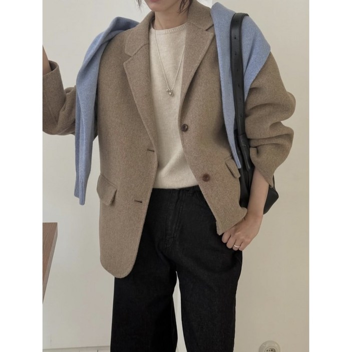 에이미그레이스 헤링본 울 핸드메이드 자켓