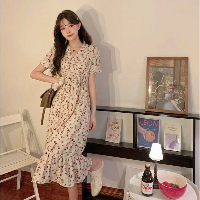 아쥬얼쉽 쉬폰 플라워 여름 원피스 일상 데일리 룩
