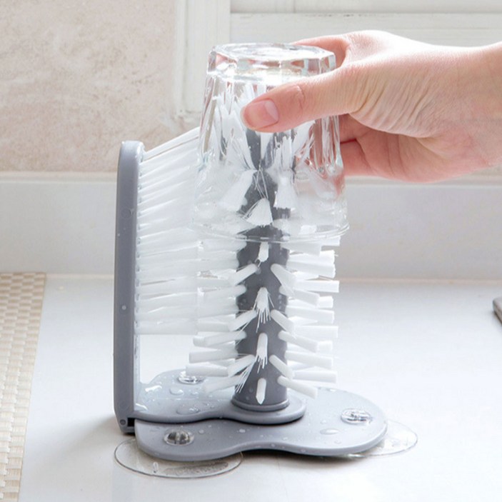 흡착 싱크대 부착형 텀블러 컵 세척솔, 2개