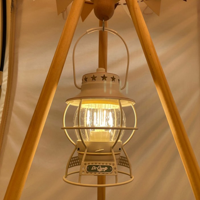 닥터캠프 빈티지 감성 캠핑 스타덤 랜턴 충전식 차박 LED 조명 램프, 1개