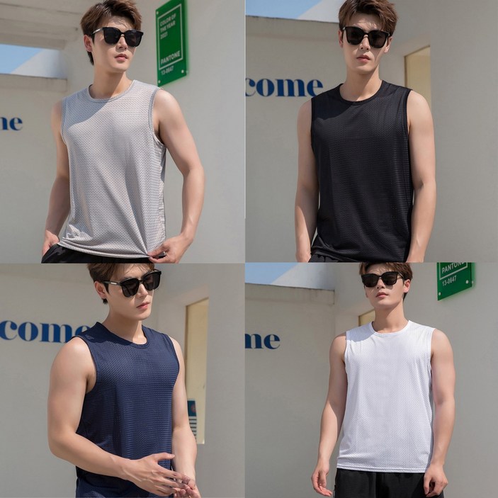 hoasell 11 여름 기능성 남성 쿨티셔츠 메쉬  스포츠 쿨나시 민소매 런닝