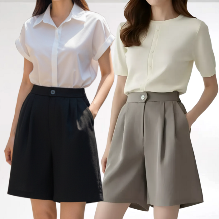 바이엘라 여성 반바지 여름 정장 A라인 팬츠