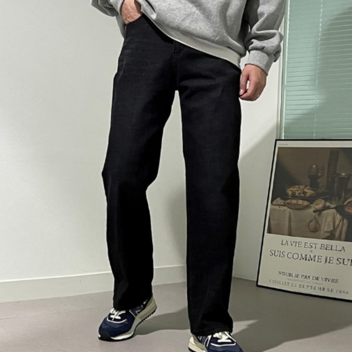 치트키 MADE 버마터 5컬러 세미와이드 데님 남녀공용 커플 사계절 스판팬츠