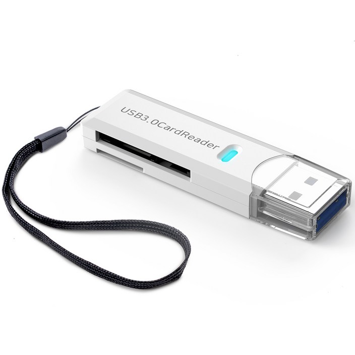 구스페리 USB 3.0 SD / TF 카드 리더기, 단일상품, 화이트, 1개