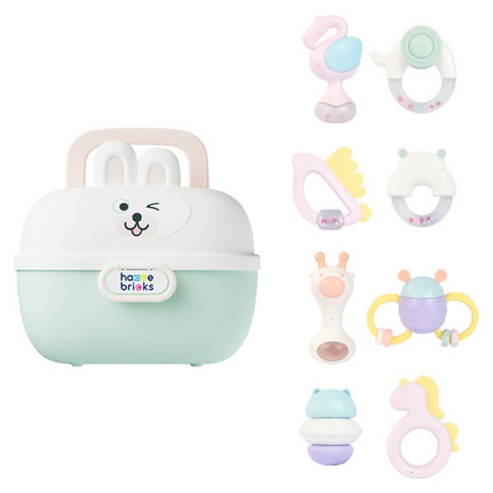 하베브릭스 잼잼이 딸랑이 8종  보관함 세트