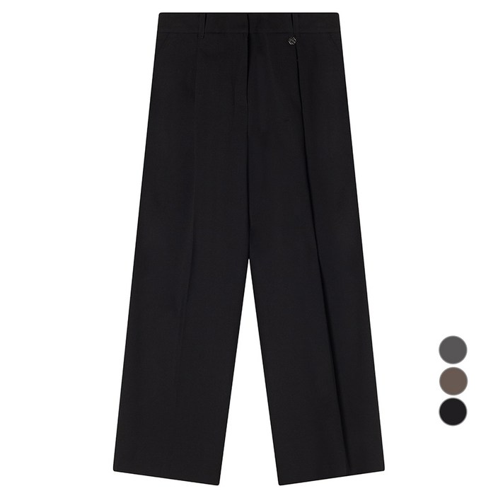 로엠 여성용 숏버전 원턱 와이드 히든밴딩 슬랙스