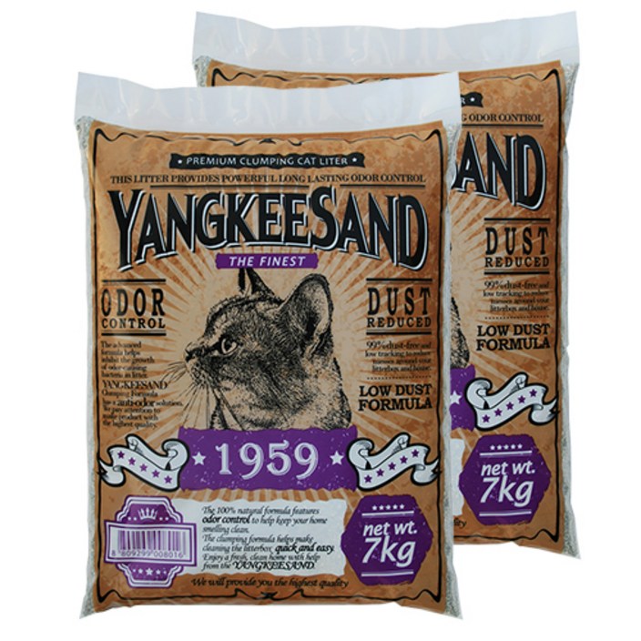 양키샌드 응고형 1959 피톤치드 고양이 모래, 7kg, 2개 양키샌드 응고형 1959 피톤치드 고양이 모래, 7kg, 2개