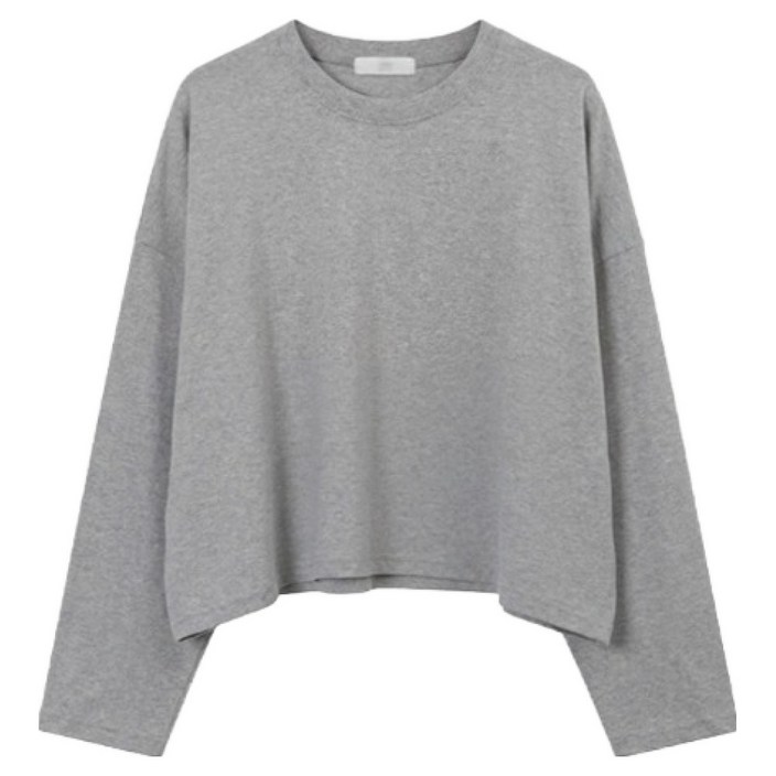 피핀 여성용 긴팔 무지 크롭 티셔츠 112908