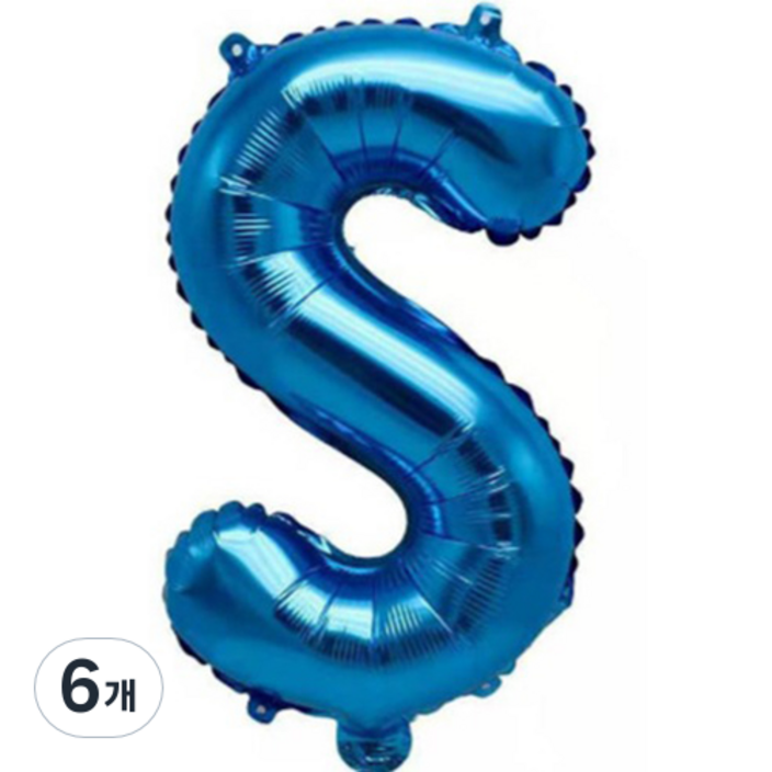 팡파티 레터링 알파벳 풍선 S 40cm, 블루, 6개