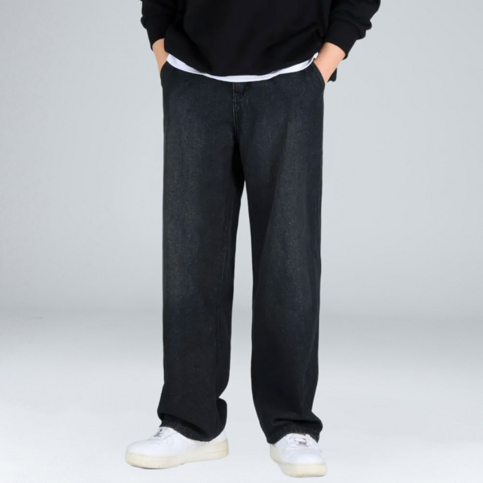 이브클로젯 남성용 숏일반롱 기장 뒷 밴딩 세미 와이드 청바지 66931