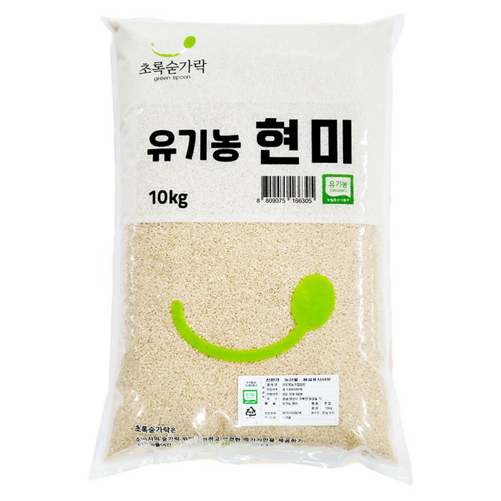 초록숟가락 국내산 유기농 현미, 10kg, 1개