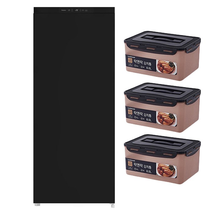 캐리어 모드비 미니 김치에디션 122L 스탠드형 1도어 냉장고 + 락앤락 김치통3p 세트 방문설치