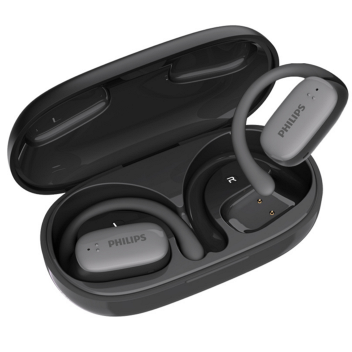 필립스 ENC 노이즈캔슬링 오픈형 블루투스 무선 이어폰, TAT3708, 블랙