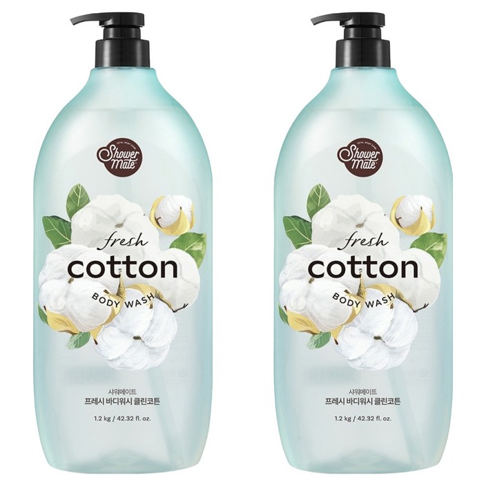 샤워메이트 바디워시 클린코튼, 1.2kg, 2개