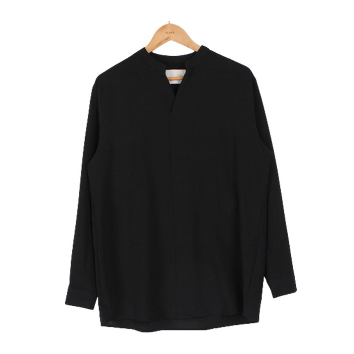 플레이즈 남성용 브이넥 폴리 루즈핏 셔츠