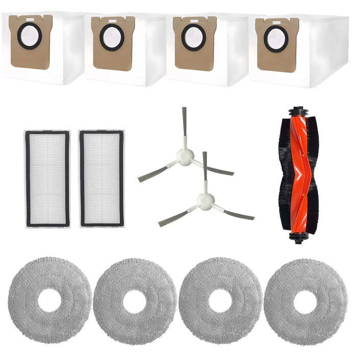 [호환] BNC INT 샤오미 X10+ X20+ B116CN 소모품 5종 SET 먼지봉투 물걸레 필터 브러쉬 더스트백 메인브러쉬, 1세트, 13개