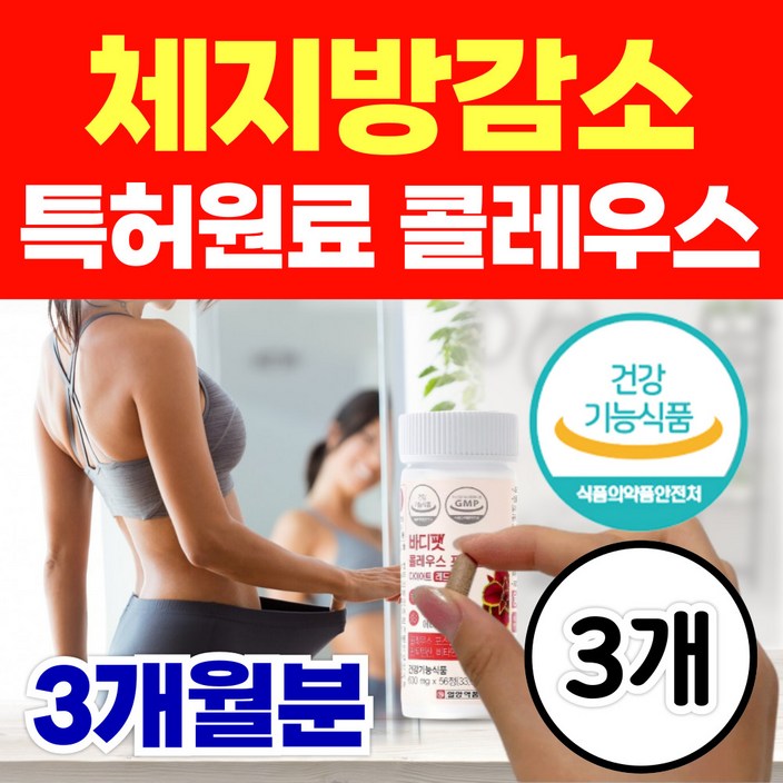 옵션선택 푸드올로지 콜레올로지컷 프로 체지방감소 카테킨  콜레우스 포스콜리 다이어트 보조제, 3개, 57정