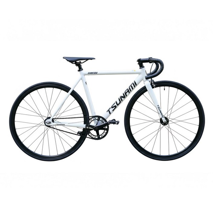 쓰나미 픽시 SNM100 앞뒤브레이크 기본장착 중학생 입문용 완차 7.5kg 국내조립출고, 1개, 52cm, 화이트블랙