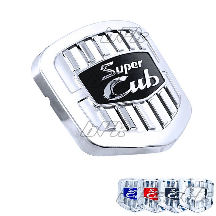 BPK 혼다 슈퍼커브 엠블럼 프론트 크롬 18 24 25년 앞 로고 앰블럼 슈퍼커브110 무타공 튜닝, 1개, 프론트엠블럼 블랙크롬