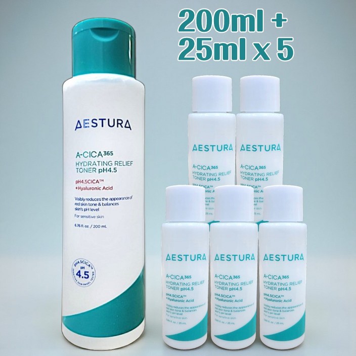 에이시카 365 수분 토너 pH4.5 200ml + 25ml x 5개