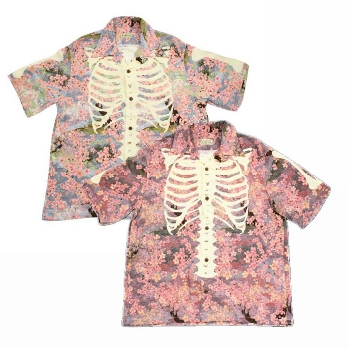 캐피탈 재고보유 Kapital Rayon 사쿠라 본 아로하 셔츠