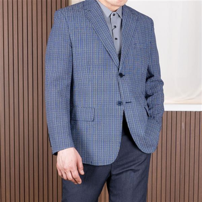 중년 남성 봄 여름 지지미 테터솔 체크 신사 콤비 자켓