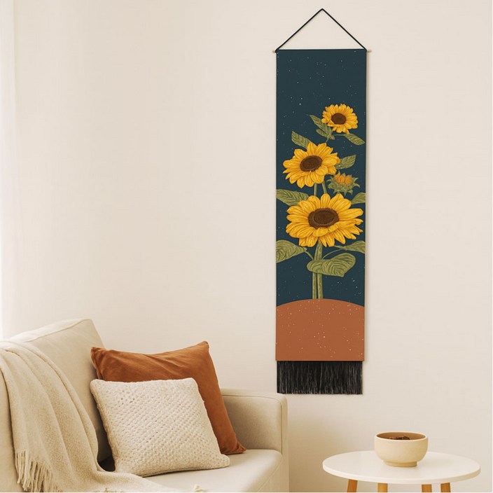 제너럴케이 돈들어오는 그림 해바라기 족자 패브릭 인테리어액자