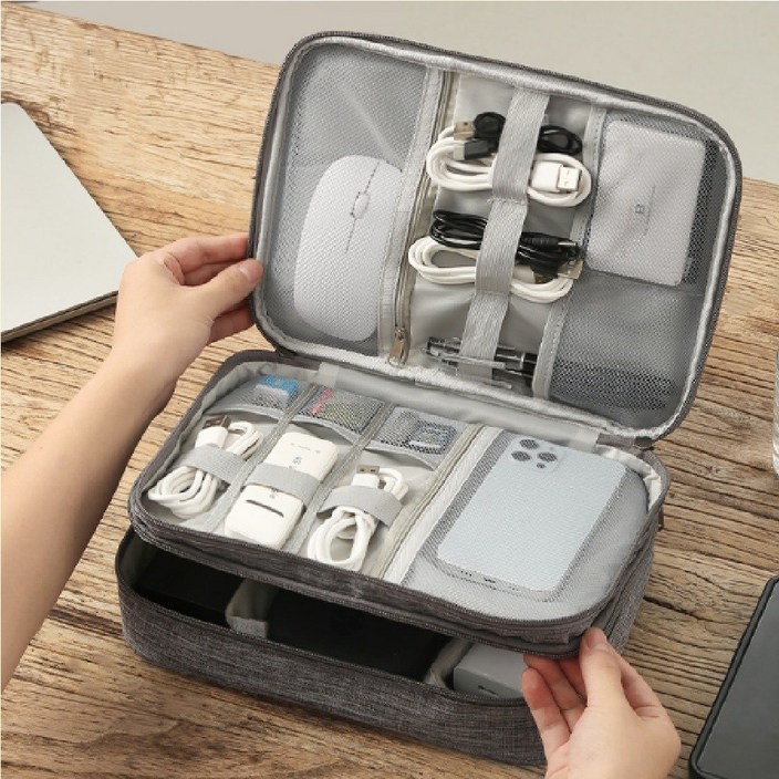 리브온 케이블 정리함 충전기 파우치 오거나이저