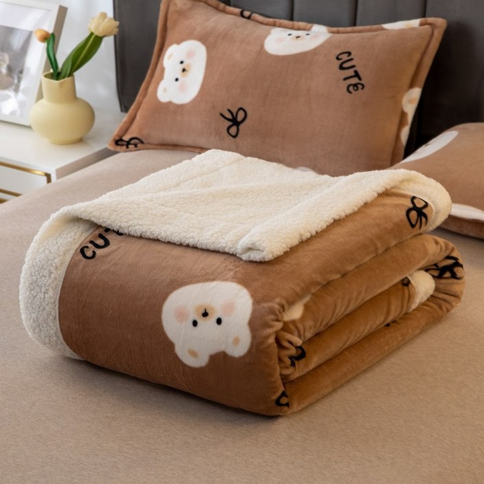 YYT 양면 양털 이불 겨울담요